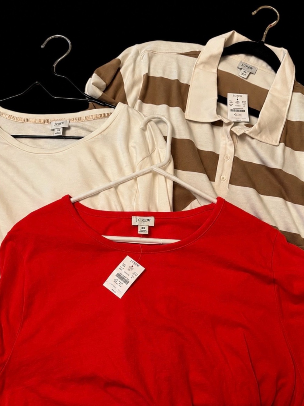 J. Crew 3 piece bundle. All 3x. Red dress & stripe shirt NWT !
